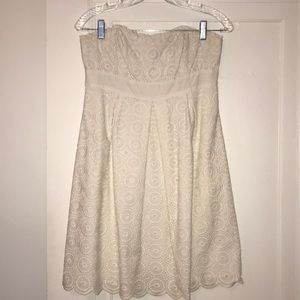 white eyelet Lilly Pulitzer strapless dress